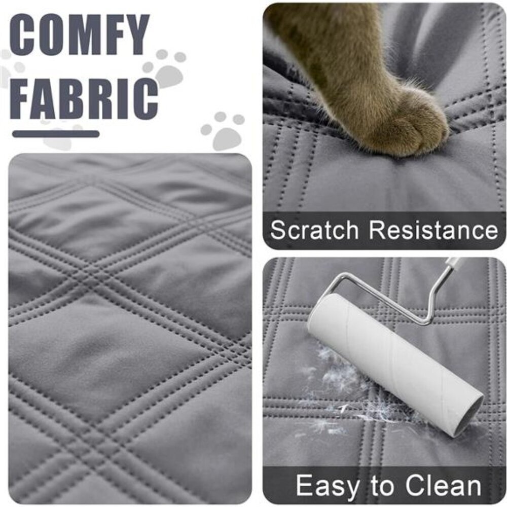 Waterproof Dog Bed Cover Blanket 52x82 Soft Reversible Pet Blanket Gray Comfy NW - Picture 4 of 7